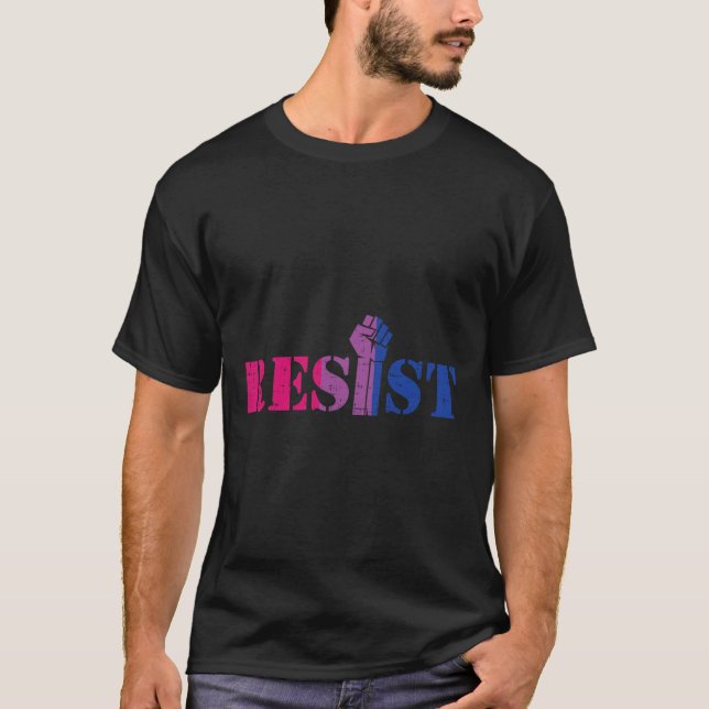 T-shirt Résistez À La Manifestation De Poing Soulevée Lgbt (Devant)