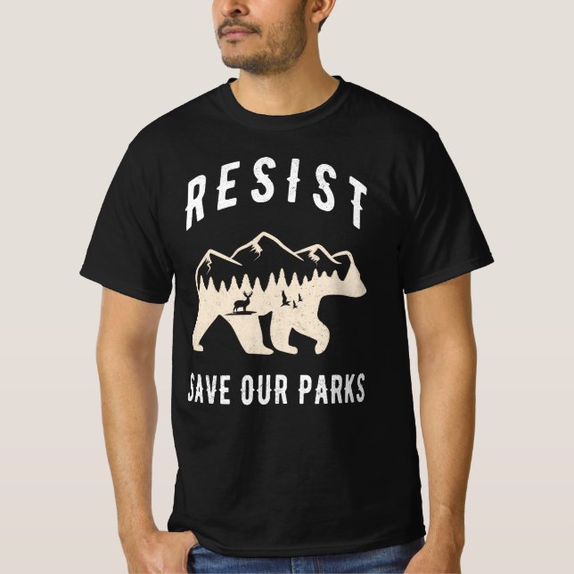 T-shirt Résistez À Sauver Nos Parcs Allah Les Parcs Nation (Devant)