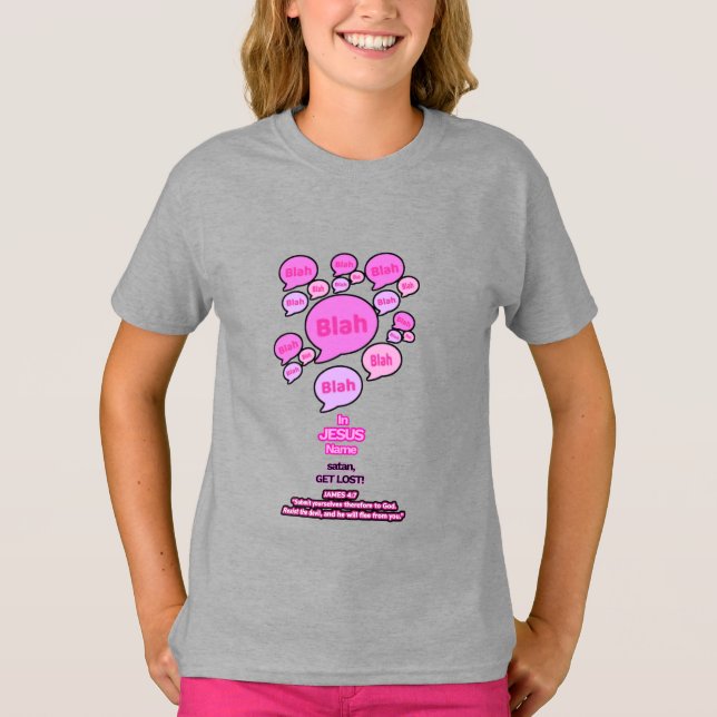 T-shirt Résistez au diable - rose - Fille (Devant)