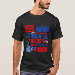 T-shirt Résistez Au Fascisme Militant Libéral Statue De La