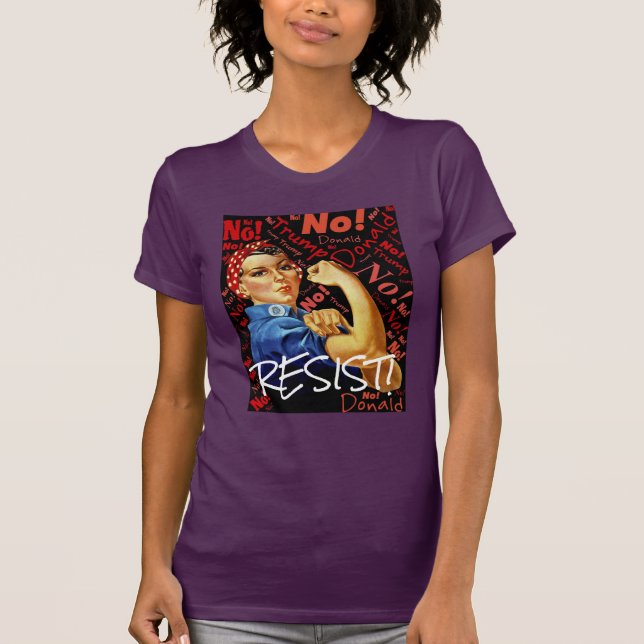 T-shirt "Résistez" au Président Trump With Rosie (Devant)