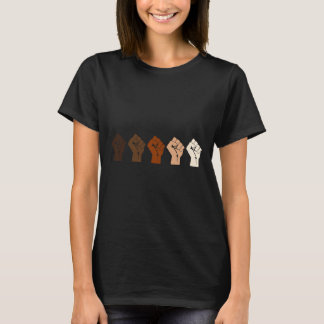 T-shirt Résistez au ton multi-peau du poing
