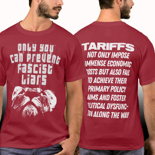 T-shirt Résistez aux menteurs fascistes Tarifs