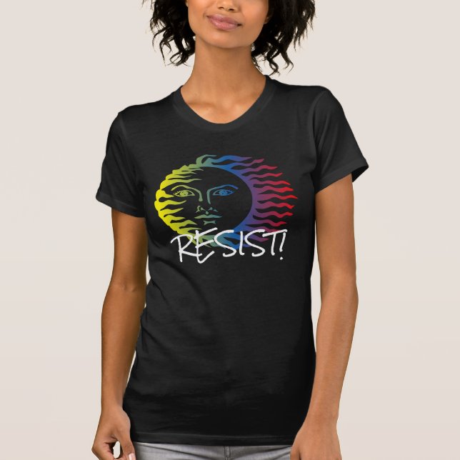 T-shirt "Résistez" avec ce Sun coloré (Devant)