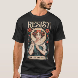 T-shirt Résistez Nouveau Mucha Anti-trump Femmes Féministe