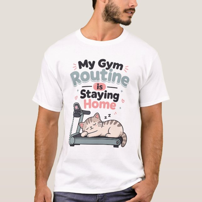 T-shirt Résolution de Nouvel An Sarcasique Routine de Gym  (Devant)