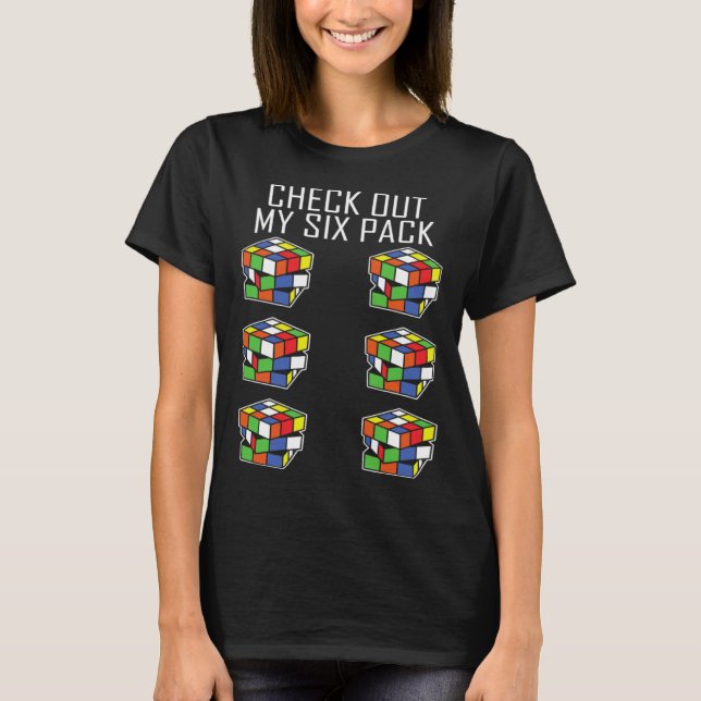 T-shirt Résolveur de Cube Rapide Six Pack Speedcuber (Devant)