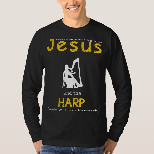 T-shirt Résonance Divine : Jésus & Harpe - Drôle Slogan (Devant)