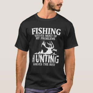 T-shirt Résout la plupart de mes problèmes de pêche et de 