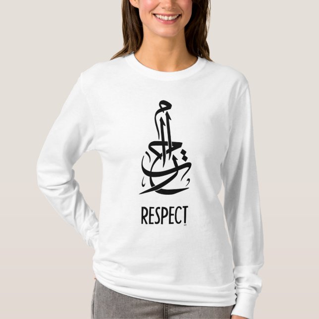 T-shirt Respect (calligraphie et anglais arabes) (Devant)