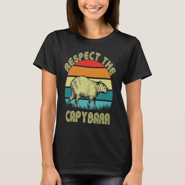 T-shirt Respect Rétro L'Animal De Capybara Rodent Agouti (Devant)