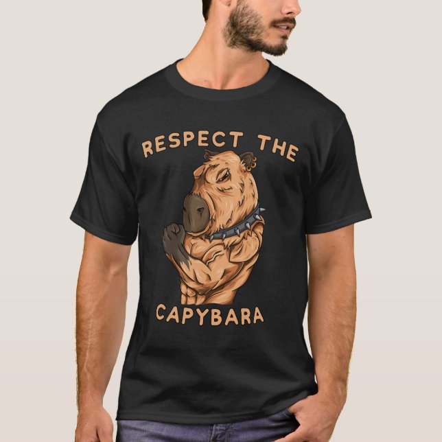 T-shirt Respect The Capybara - Funny Fitness Bodybuilder R (Devant)
