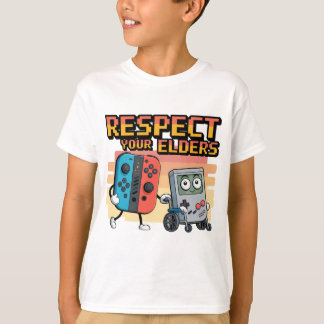 T-shirt Respect Your Elders Gaming Control Retro Funny Gam