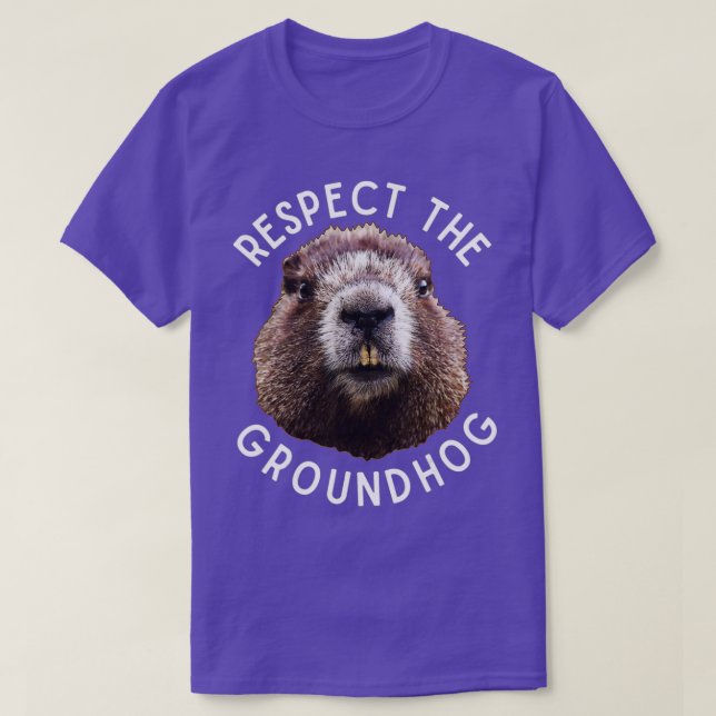 T-shirt Respecte Le Jour De La Marmotte Photo Wood Rodent  (Design devant)