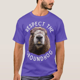 T-shirt Respecte Le Jour De La Marmotte Photo Wood Rodent 