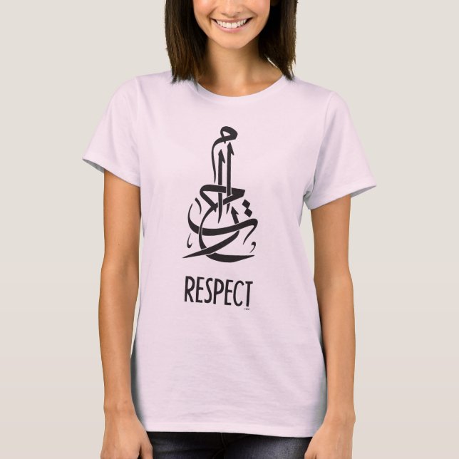 T-shirt Respecter la calligraphie arabe et l'anglais (Devant)