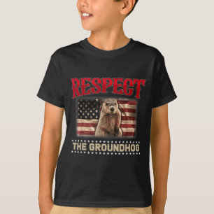 T-shirt Respecter la marmotte Drapeau américain vintage Jo