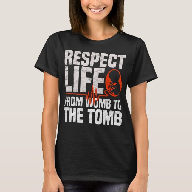 T-shirt Respecter la vie Anti-avortement (Devant)