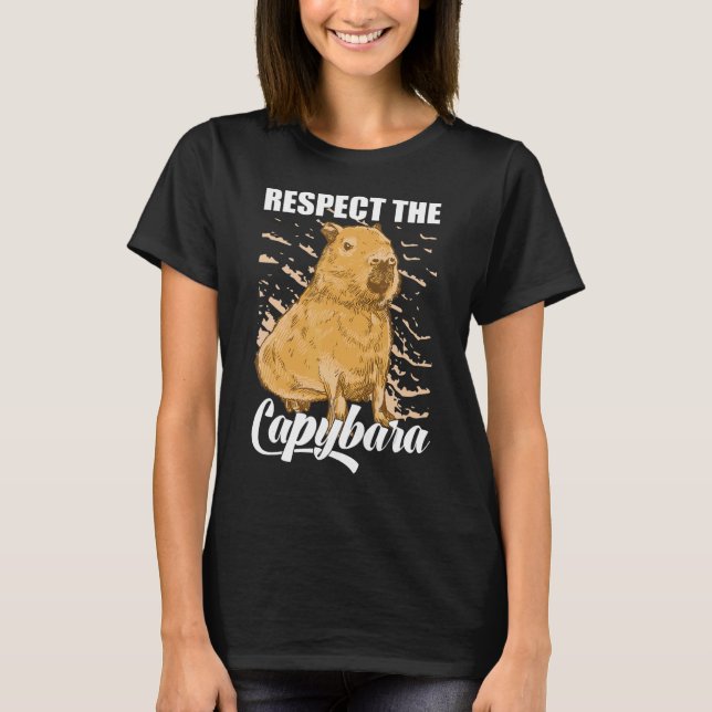 T-shirt Respecter Le Capybara Cute Capybara Propriétaires  (Devant)
