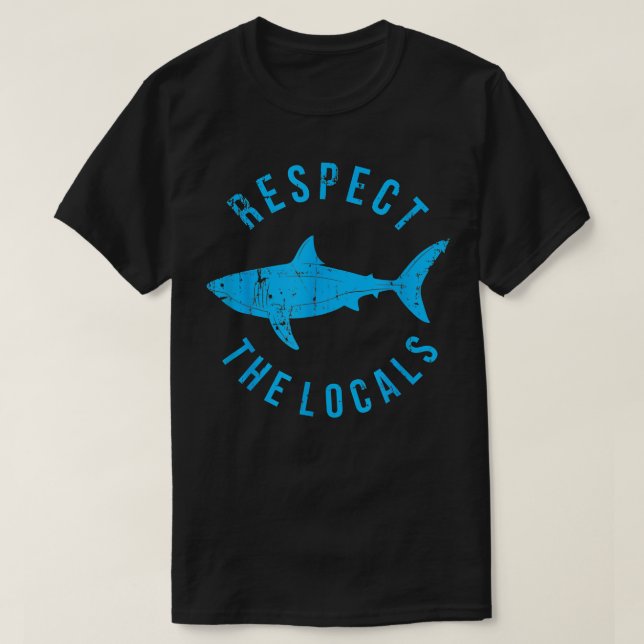 T-shirt Respecter Les Locaux Requins Océan Animaux Droits  (Design devant)