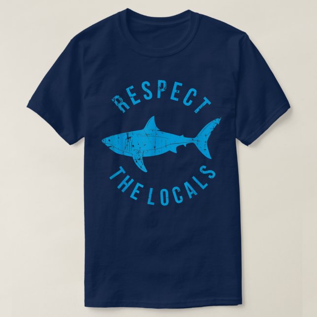 T-shirt Respecter Les Locaux Requins Océan Animaux Droits  (Design devant)