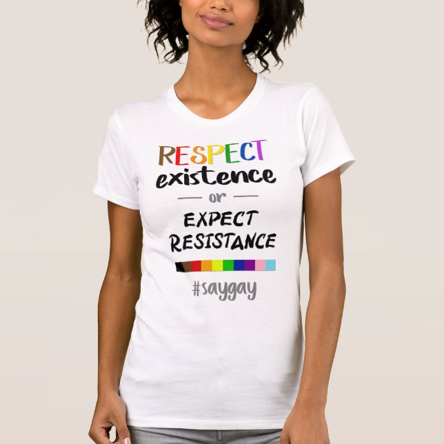 T-shirt Respecter l'existence ou s'attendre à une résistan (Devant)