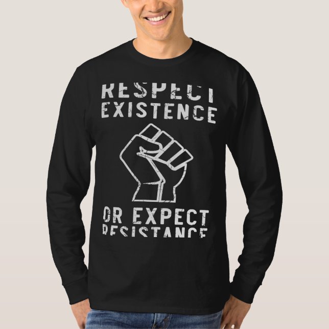 T-shirt Respecter l'existence ou s'attendre à une résistan (Devant)