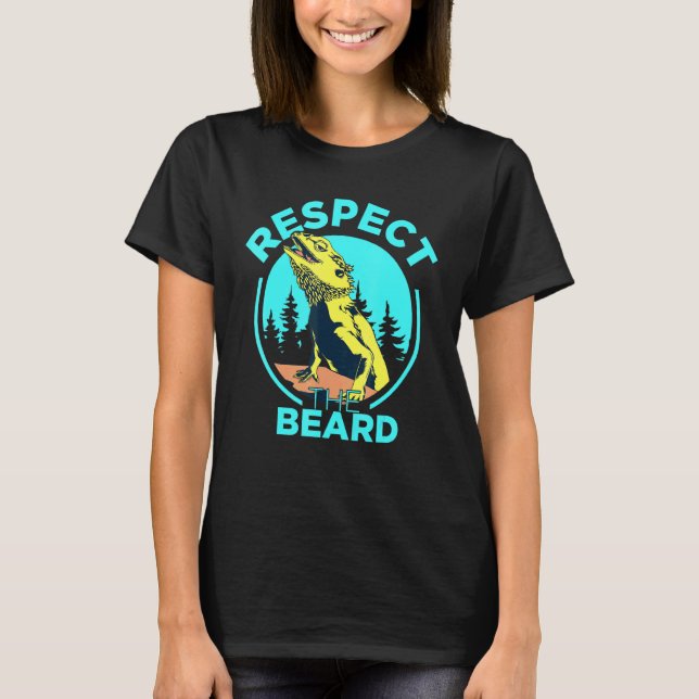 T-shirt Respectez La Barbe Dragon Pogona Lizard Bea (Devant)
