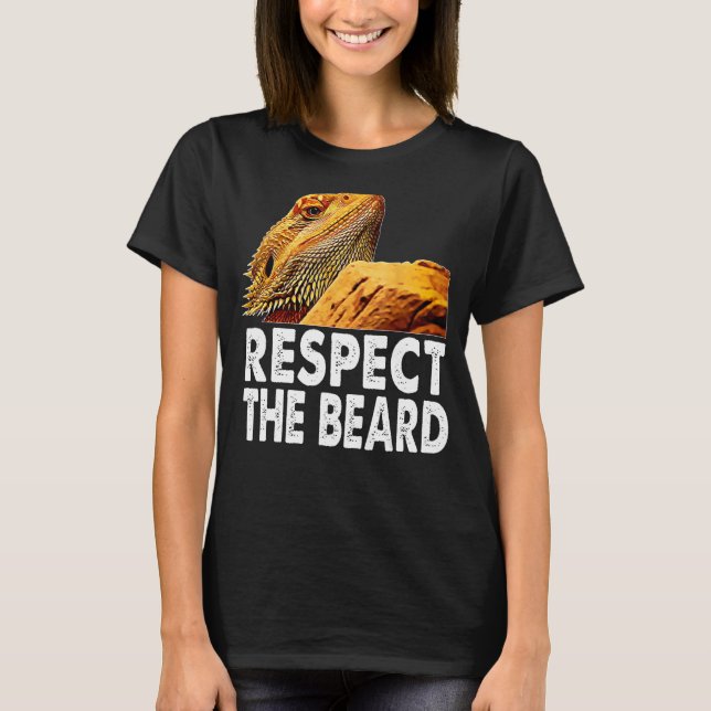 T-shirt Respectez La Barbe Drôle Dragon Lizard Owne (Devant)