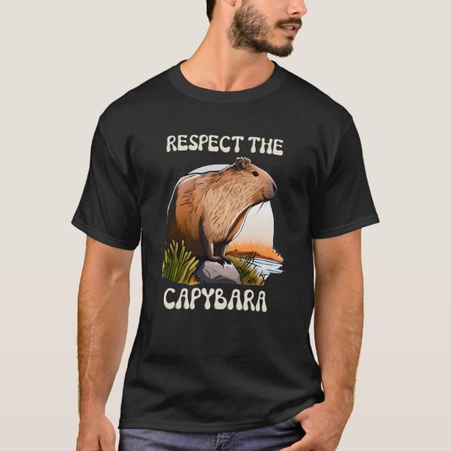 T-shirt Respectez La Capybara Capybara Cite Rodent (Devant)