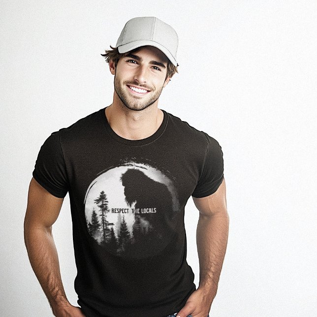 T-shirt Respectez la faune locale de Bigfoot Nature (Respect the Locals Bigfoot Nature Wildlife T-Shirt)