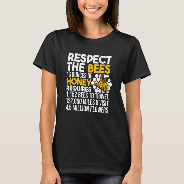 T-shirt Respectez L'Abeille Apiary Miel Aiekeeper (Devant)