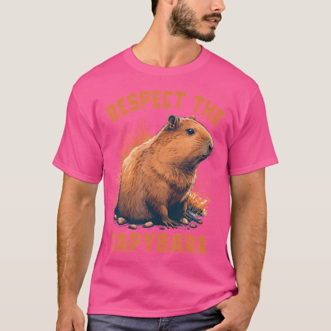 T-shirt Respectez L'Animal Capybara Drôle Capybara Lover (Devant)