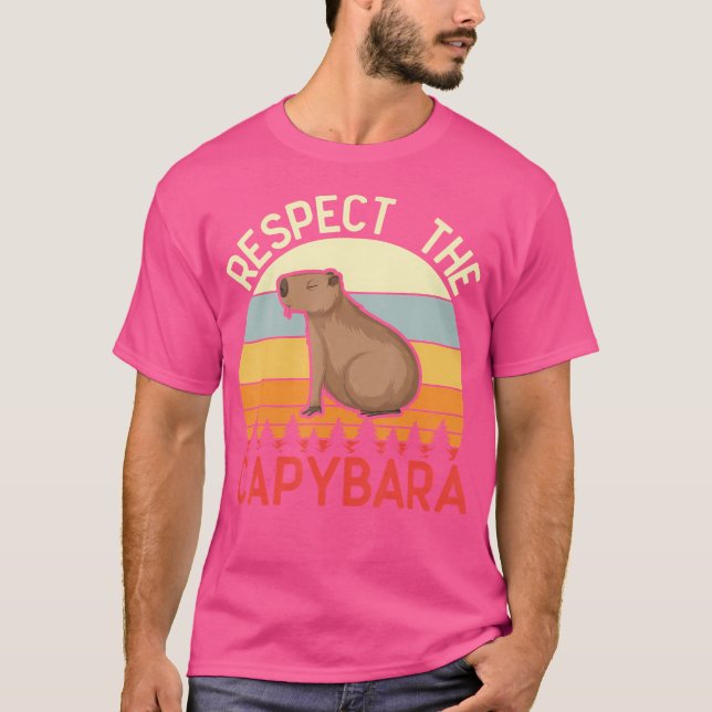 T-shirt Respectez l'animal capybara Funny Capybara Lover (Devant)