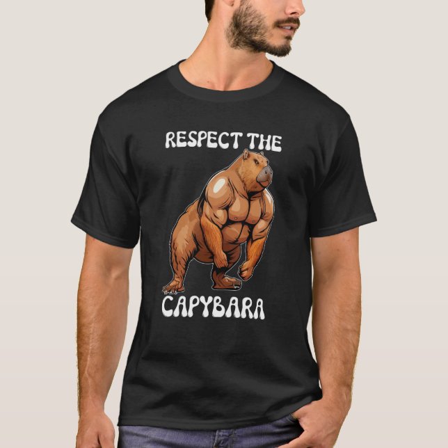 T-shirt Respectez Le Capybara Fitness Bodybuilder (Devant)