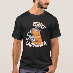 T-shirt Respectez Le Capybara, Le Beau Capybara Boire Du C