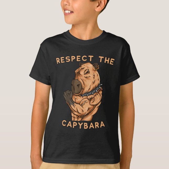 T-shirt Respectez Le Capybara - R Drôle De Corps Musclé (Devant)
