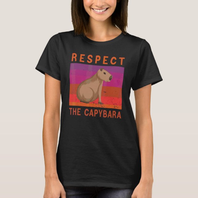 T-shirt Respectez Le Capybara Rétro Vintage Capybara (Devant)