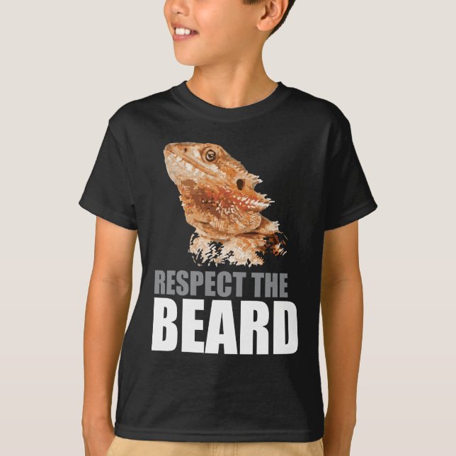 T-shirt Respectez le dragon barbu drôle de barbe (Devant)
