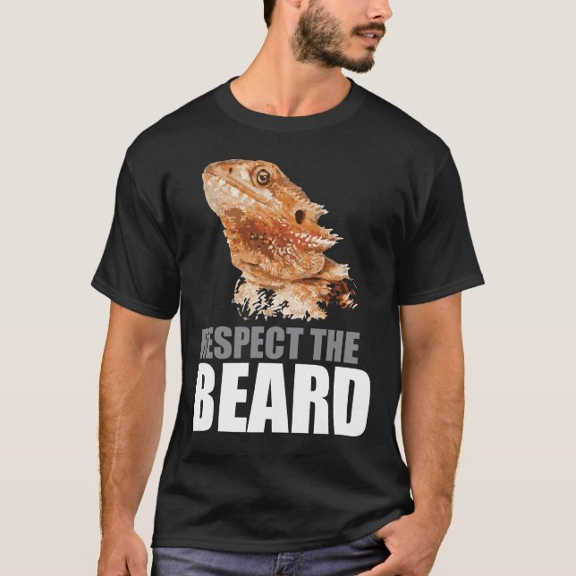 T-shirt Respectez le dragon barbu drôle de barbe (Devant)