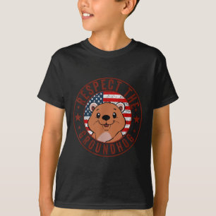 T-shirt Respectez Le Drapeau De La Marmotte Usa Woodchuck
