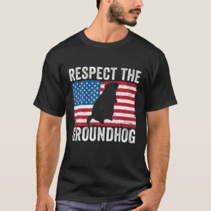 T-shirt Respectez le Gro Drapeau Funny Woodchuck USA
