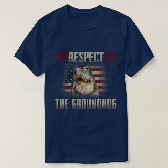 T-shirt Respectez le marmotte de fond Woodchuck Photo Jour (Design devant)