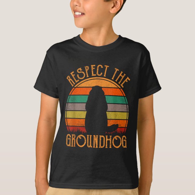 T-shirt Respectez Le Marmotte Rétro Jour De La Marmotte Dr (Devant)