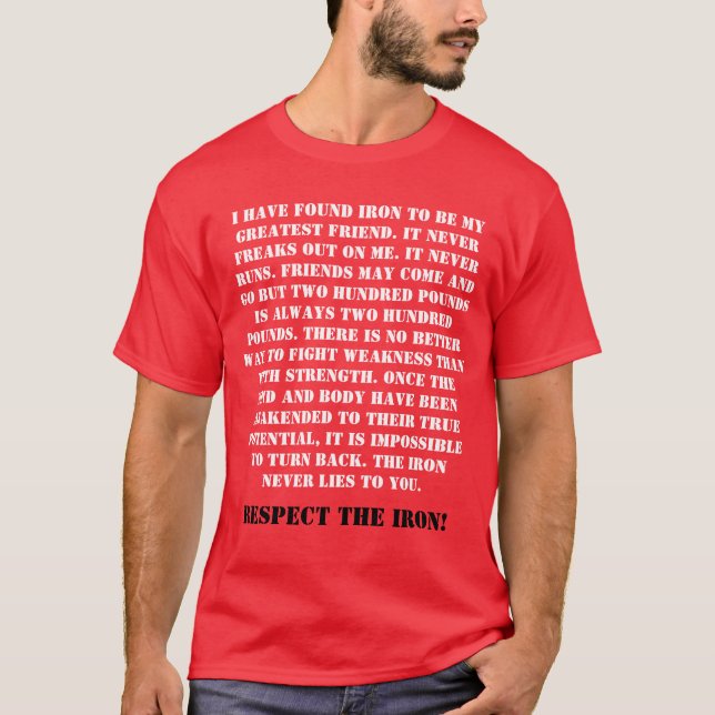 T-shirt Respectez le ROUGE d'avant de fer (Devant)