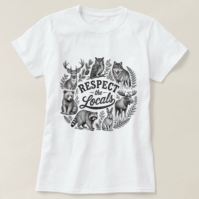 T-shirt Respectez les autochtones Chemise de faune foresti (Design devant)
