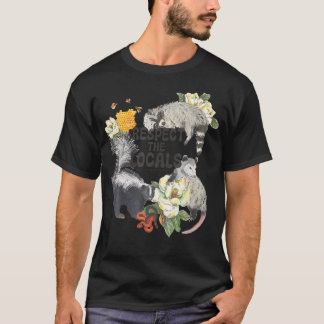 T-shirt Respectez Les Locaux Opossum Possum Skunk Raccoon