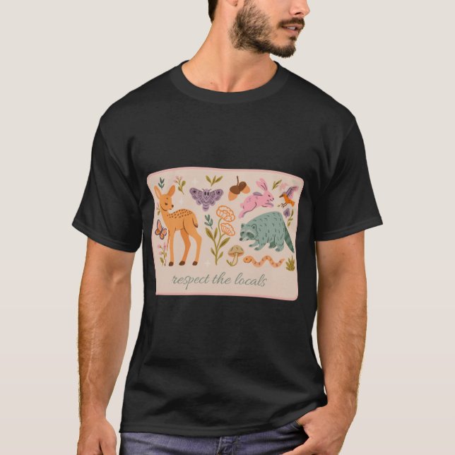 T-shirt Respectez les locaux rétro drôle (Devant)