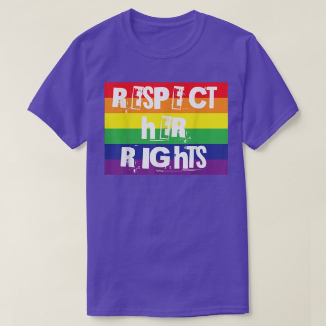 T-shirt Respectez Ses Droits Gay pride Rainbow Word Design (Design devant)