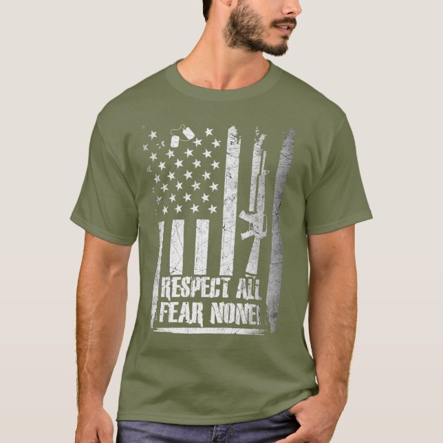 T-shirt Respectez tous - N'ayez crainte ! Militaire (Devant)